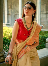 Rare Looking Cream Colour Saree
